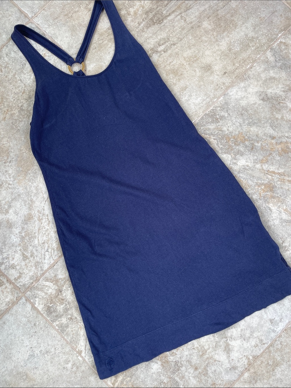 Lillian Pulitzer Women’s Navy Blue Racerback Linen Cotton Dress
